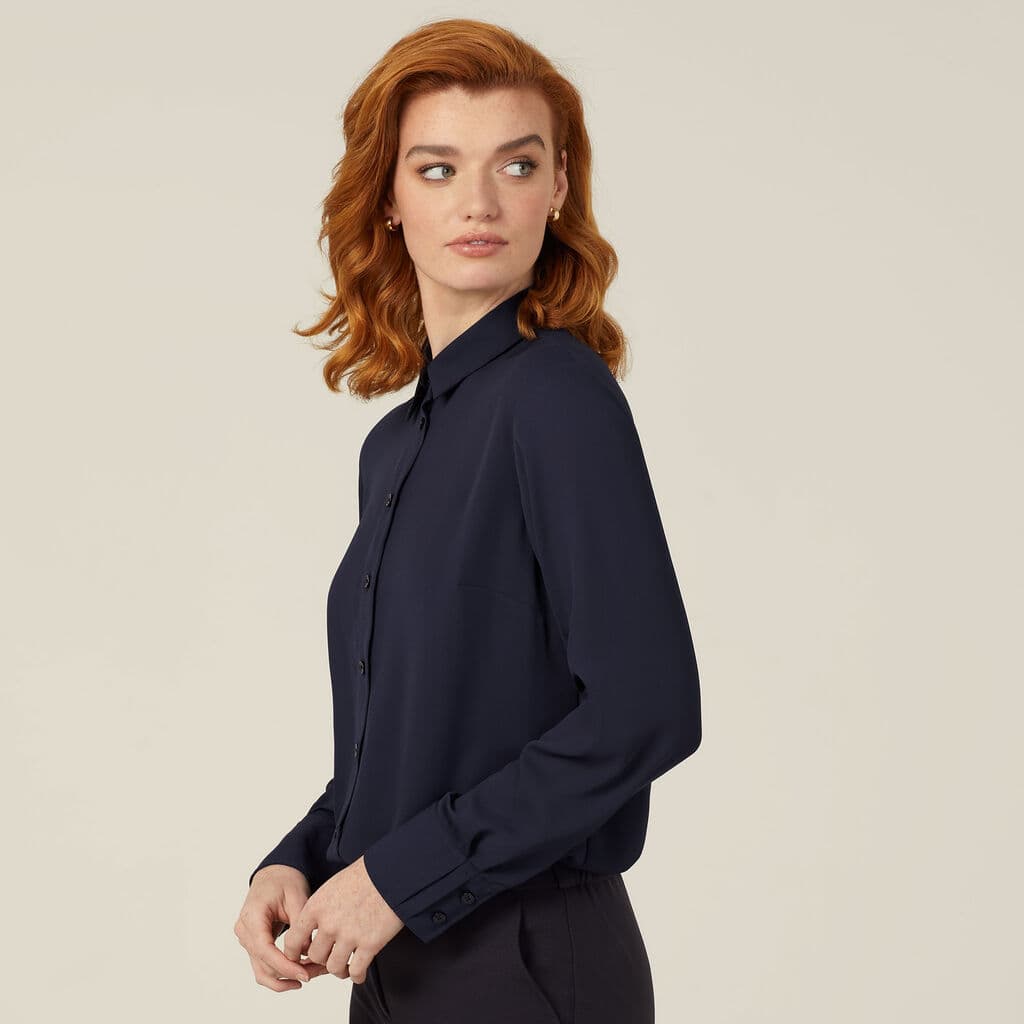 NNT Georgie Long Sleeve Unstructured Shirt CATUQY (Navy)_2