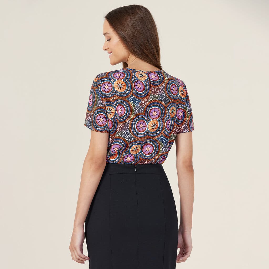 NNT Polyester Print Bush Tucker Indigenous Blouse CATUSV (Bush Tucker)_2