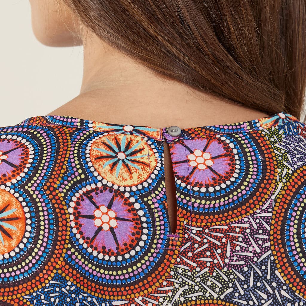 NNT Polyester Print Bush Tucker Indigenous Blouse CATUSV (Bush Tucker)_4