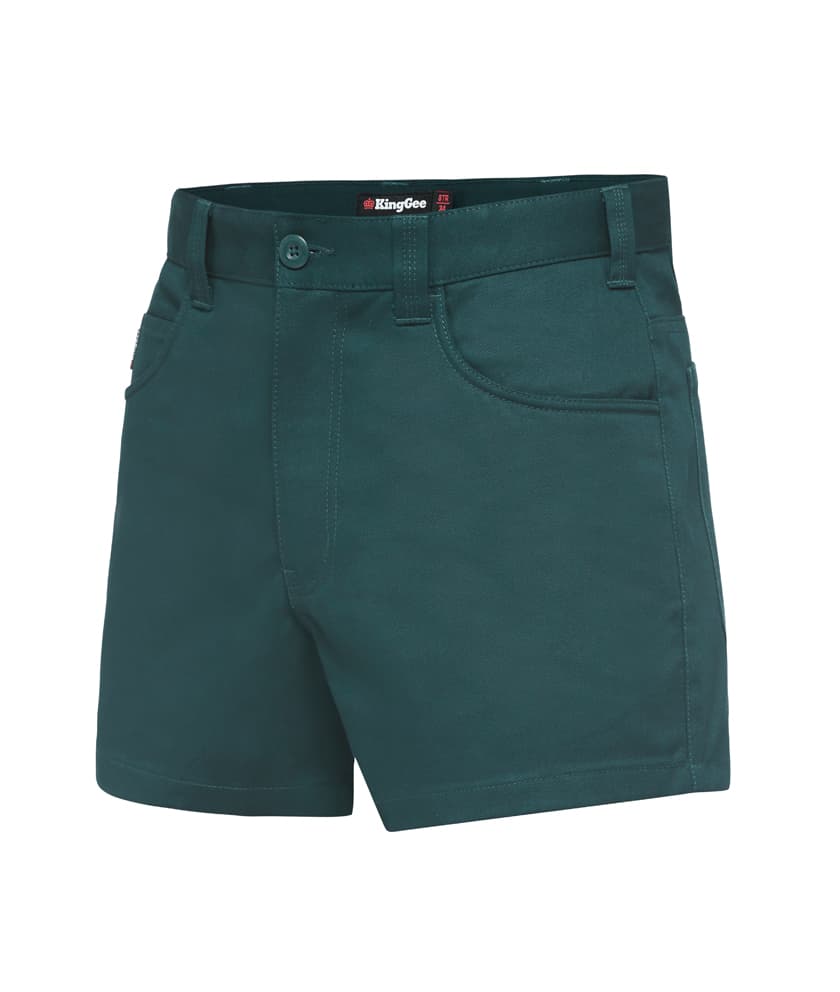 KingGee Mens Jean Top Drill Shorts (Green)