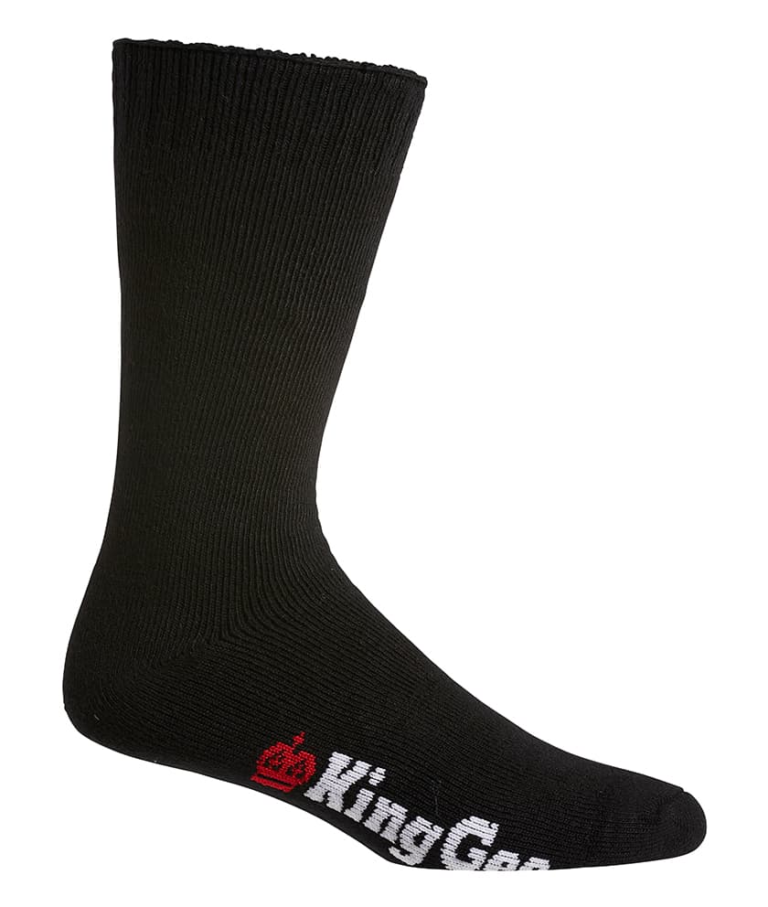 KingGee Mens 3 Pack Bamboo Work Socks (Black)_1