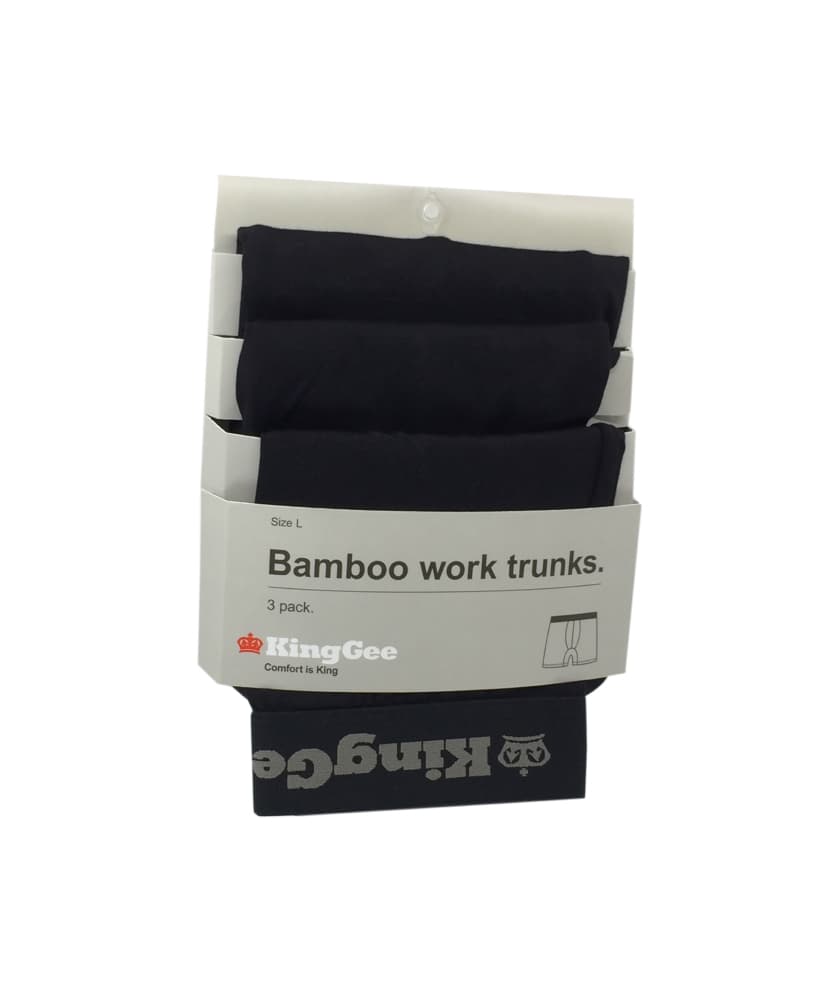 KingGee Bamboo Work Trunk - 3 Pack (Black)_2