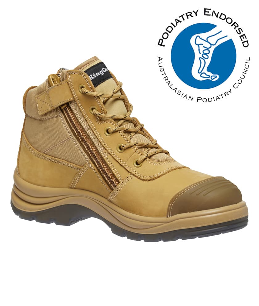 KingGee Mens Tradie Puncture Resistant Zip Boot (Wheat)