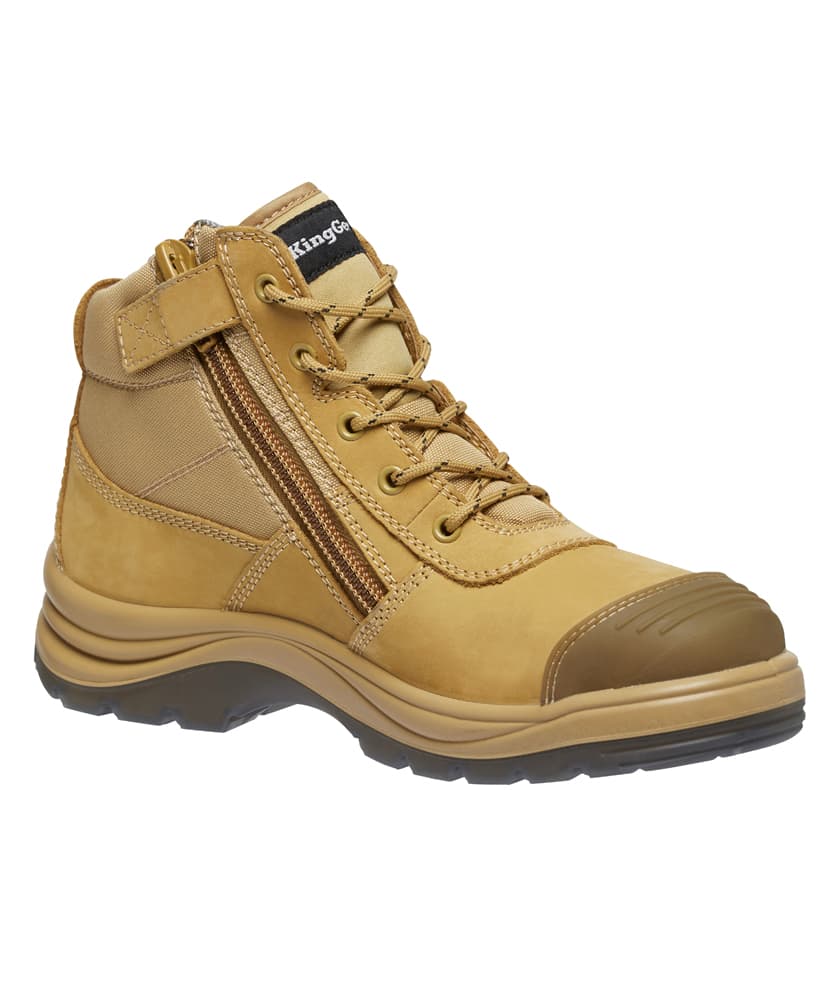 KingGee Mens Tradie Puncture Resistant Zip Boot (Wheat)_1