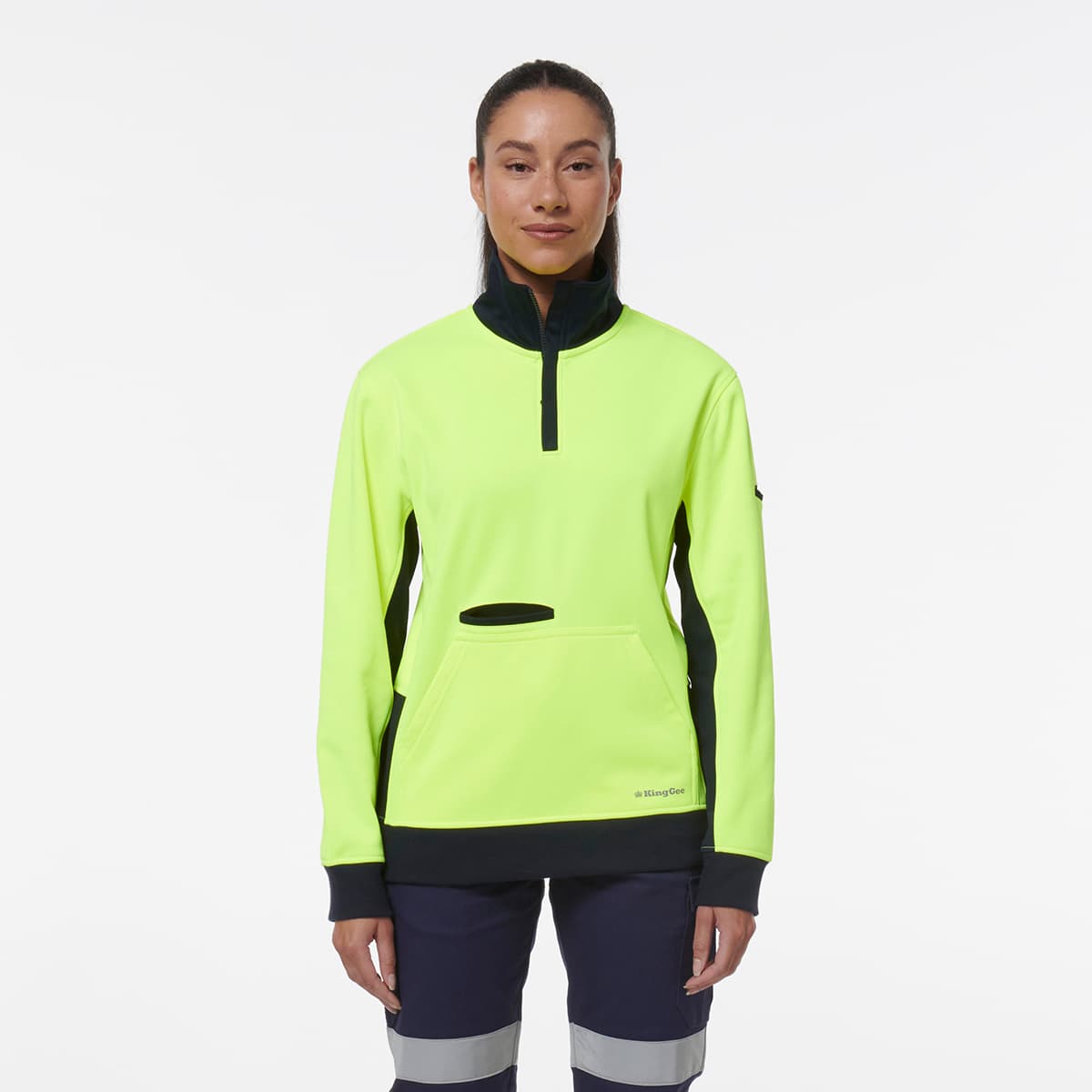 KingGee Women’s 1/4 Zip Fleece (Yellow/Navy)