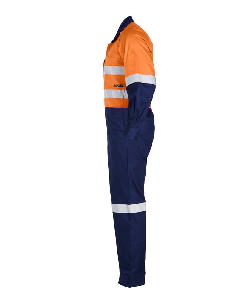 KingGee Mens Workcool2 Reflective Spliced Overall (Orange/Navy)_2