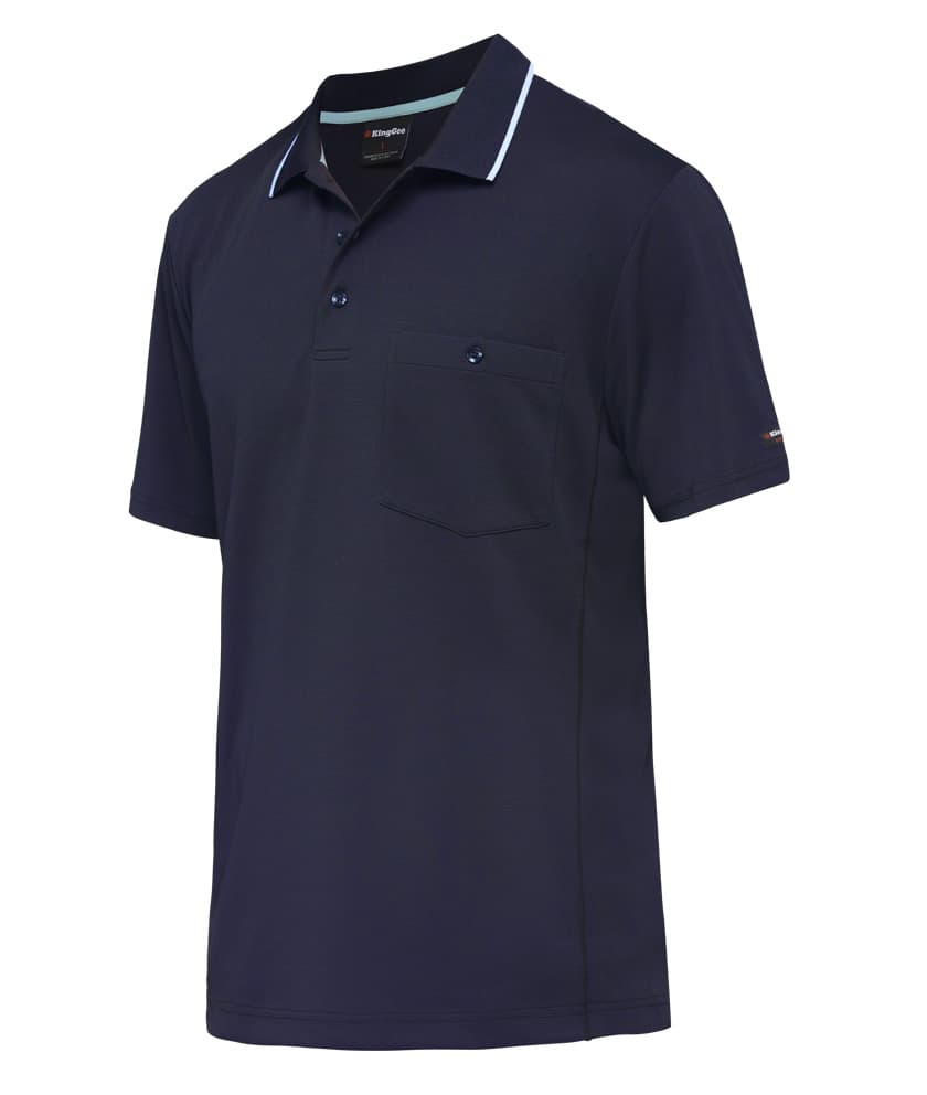 KingGee Mens Workcool Hyperfreeze Polo Short Sleeve (Navy)