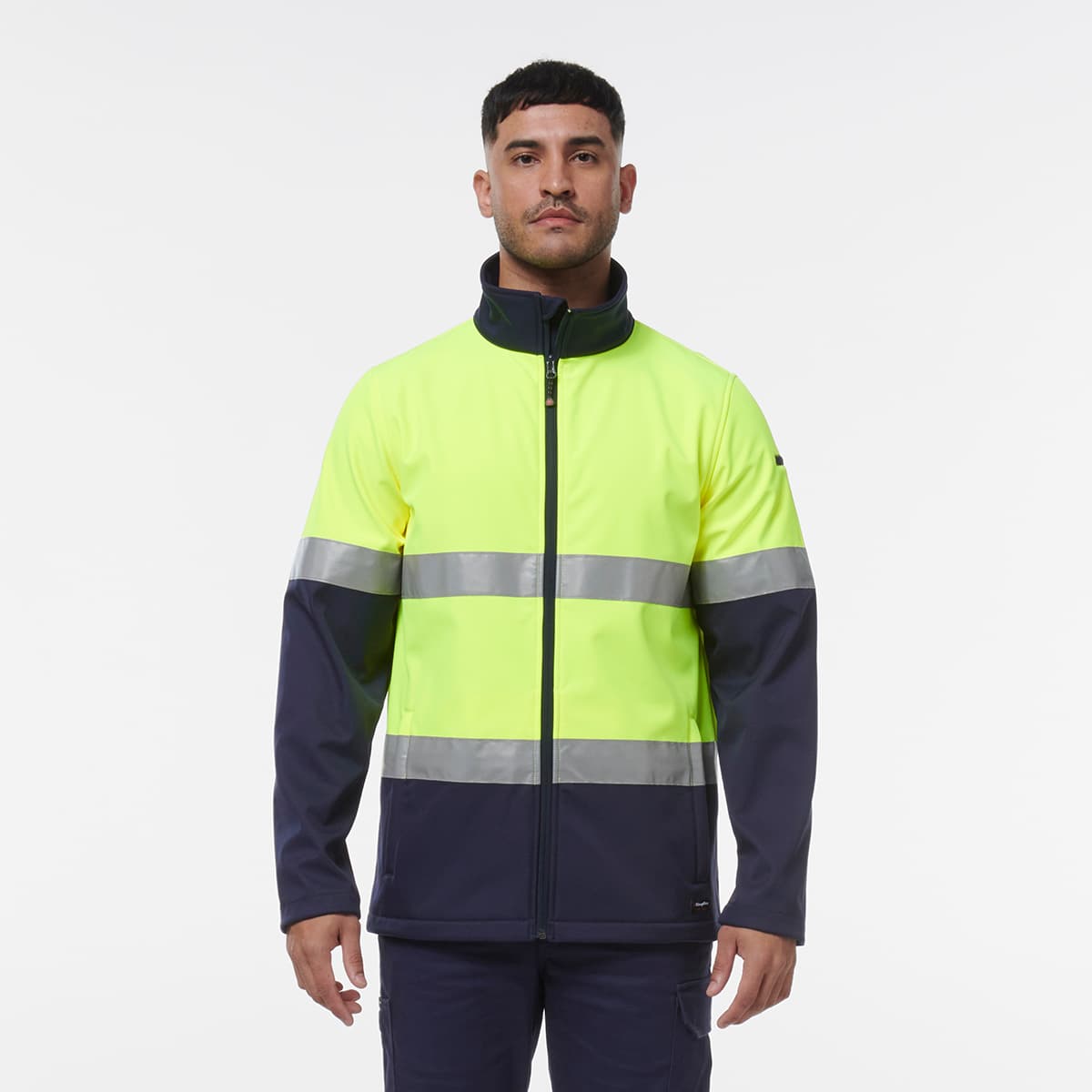 KingGee Reflective Softshell Jacket (Yellow/Navy)