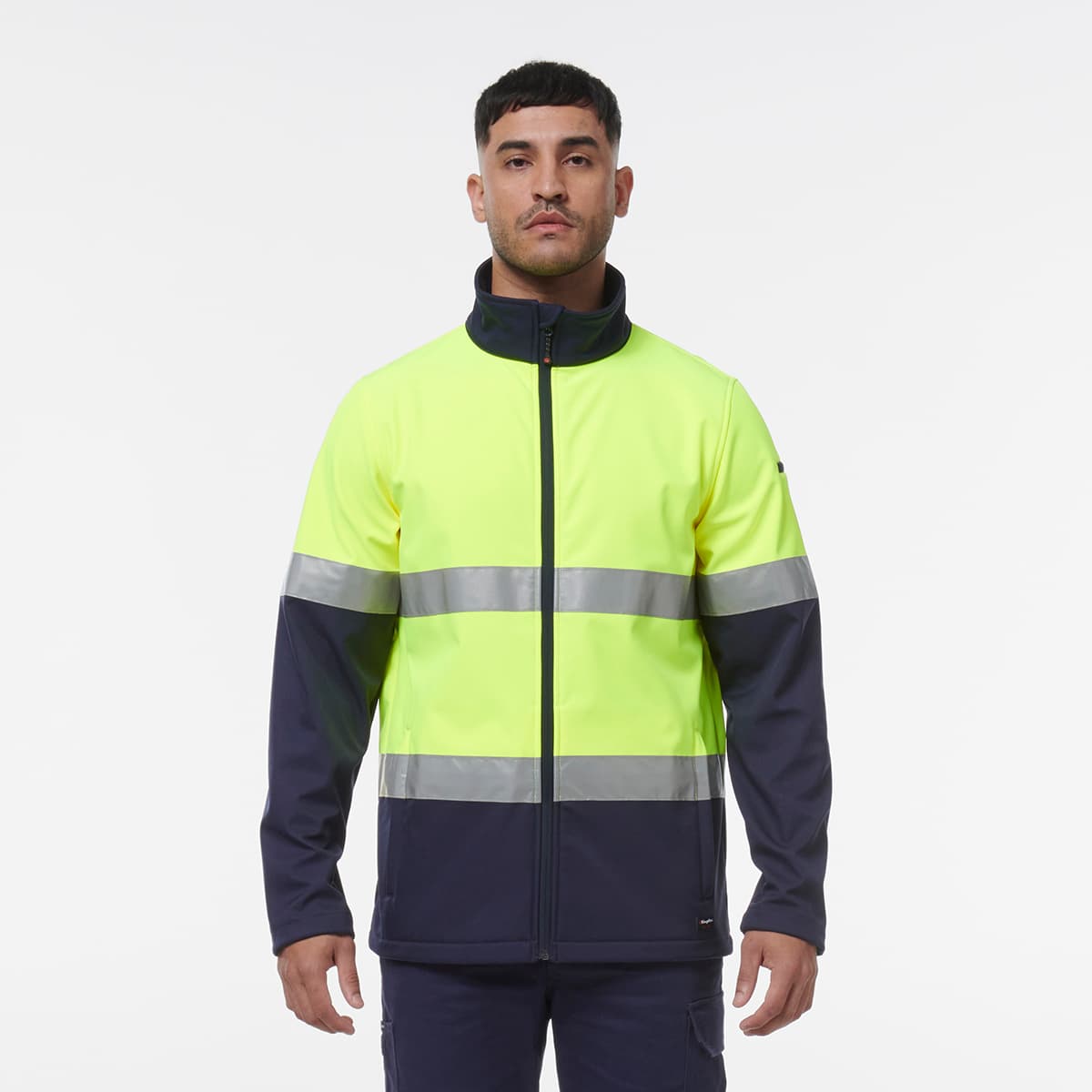 KingGee Reflective Softshell Jacket (Yellow/Navy)_3