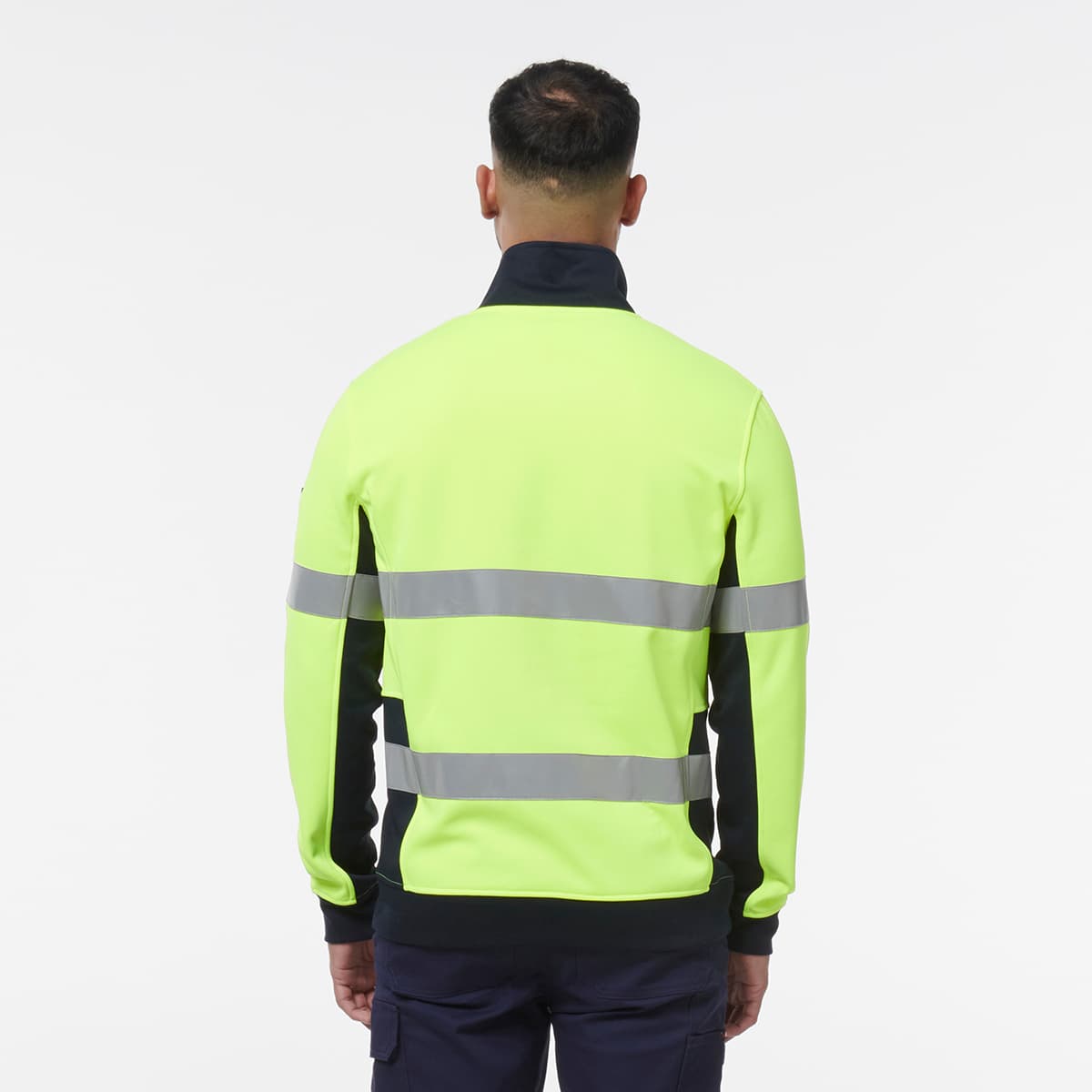 KingGee Reflective 1/4 Zip Fleece (Yellow/Navy)_5