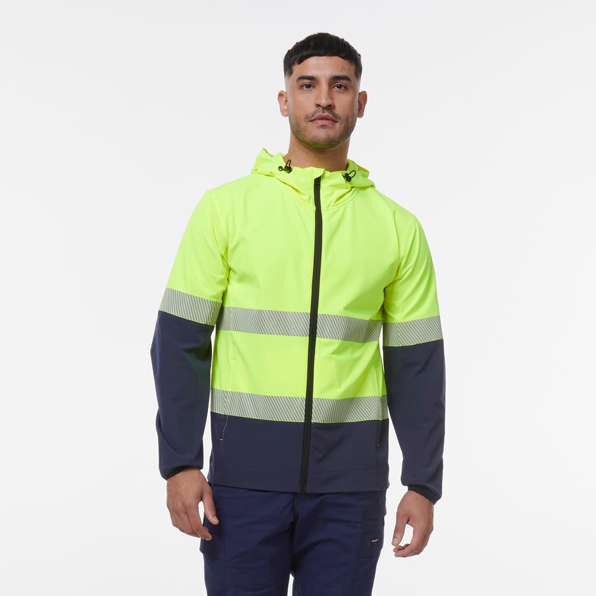 KingGee Reflective Repel Jacket (Yellow/Navy)_2