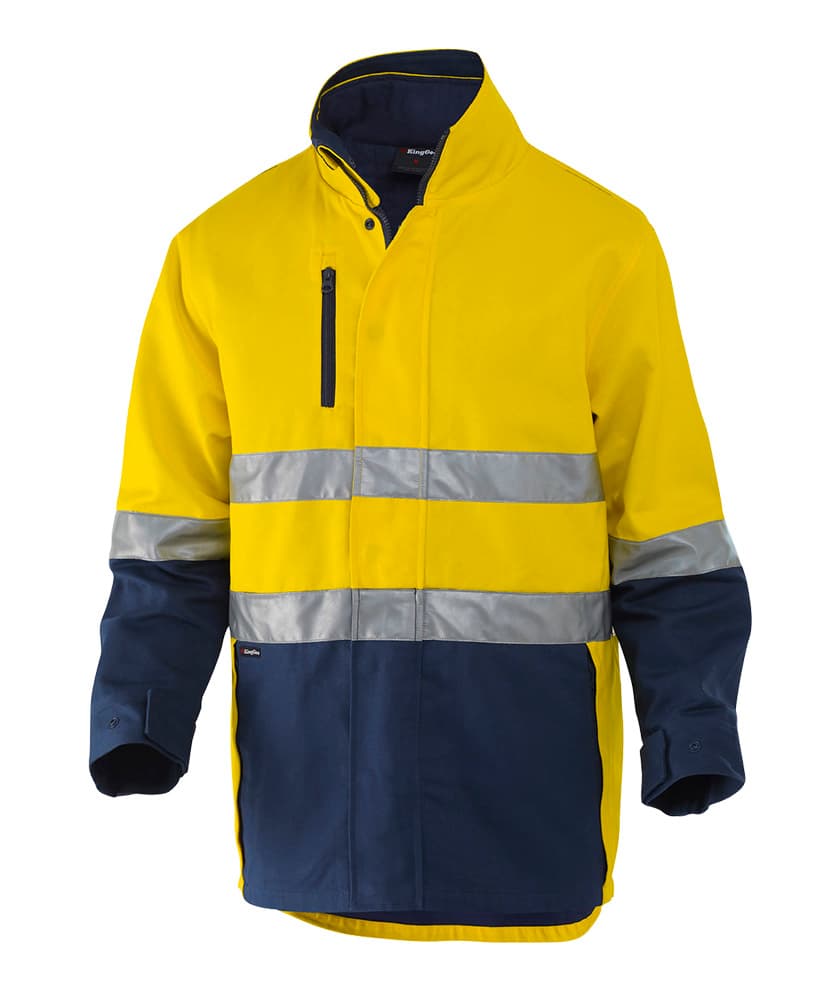 KingGee Reflective 3 in 1 Cotton Jacket (Yellow/Navy)