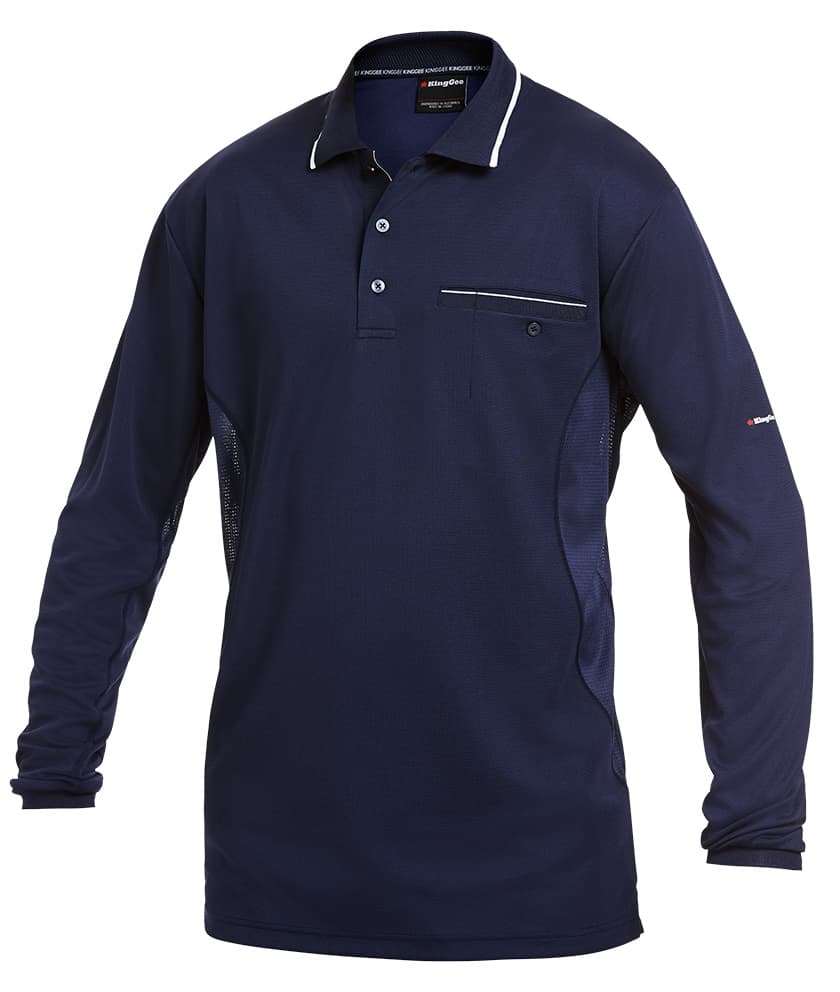 KingGee Workcool Polo Long Sleeve (Navy)