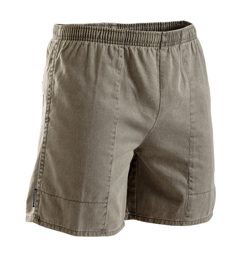 KingGee Ruggers Pigment Dye Elastic Waist Short SE420H (Khaki)