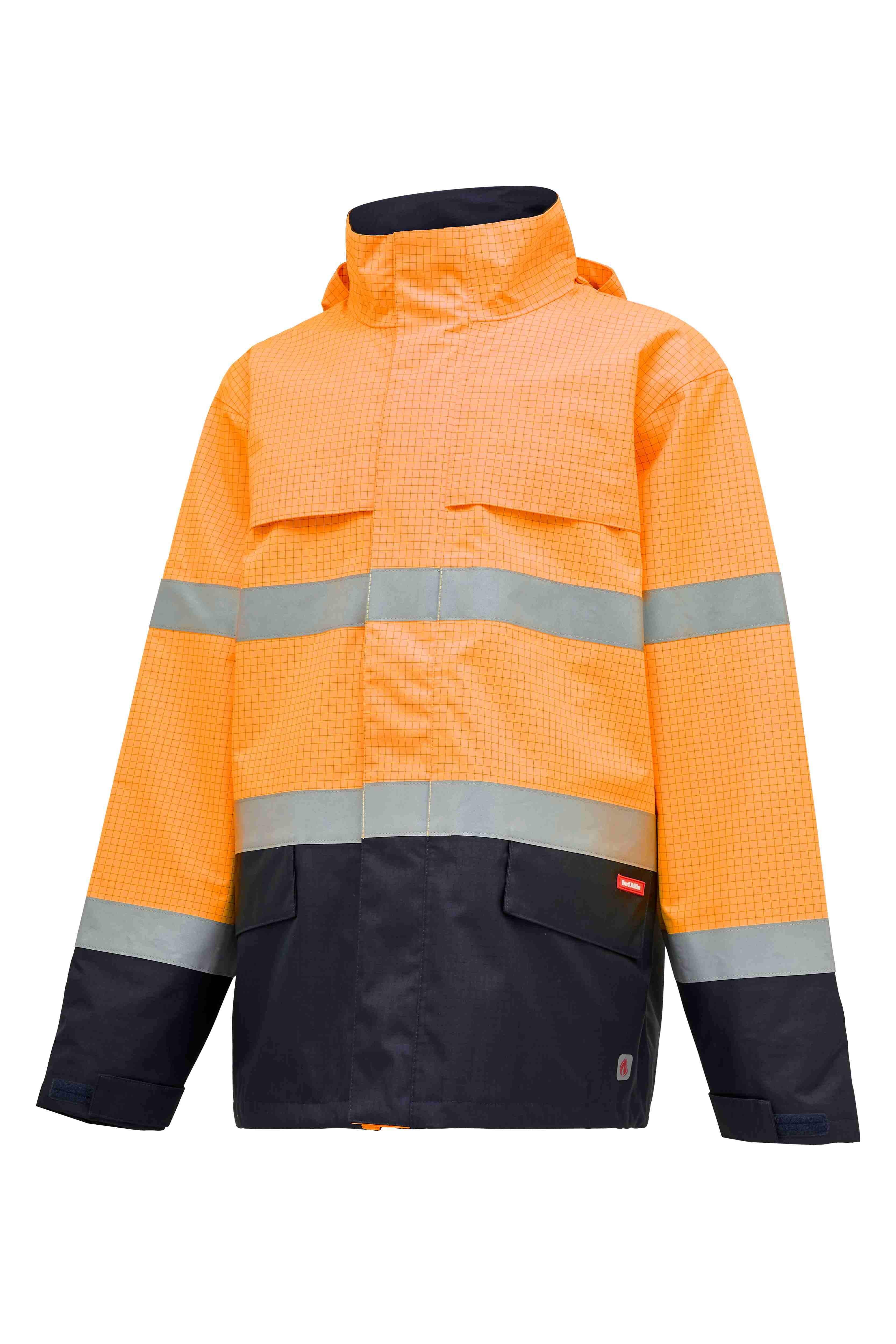 KingGee Arc Rated Atpv 34 Ppe 3 Antistatic Water Resistant Jacket (Orange/Navy)