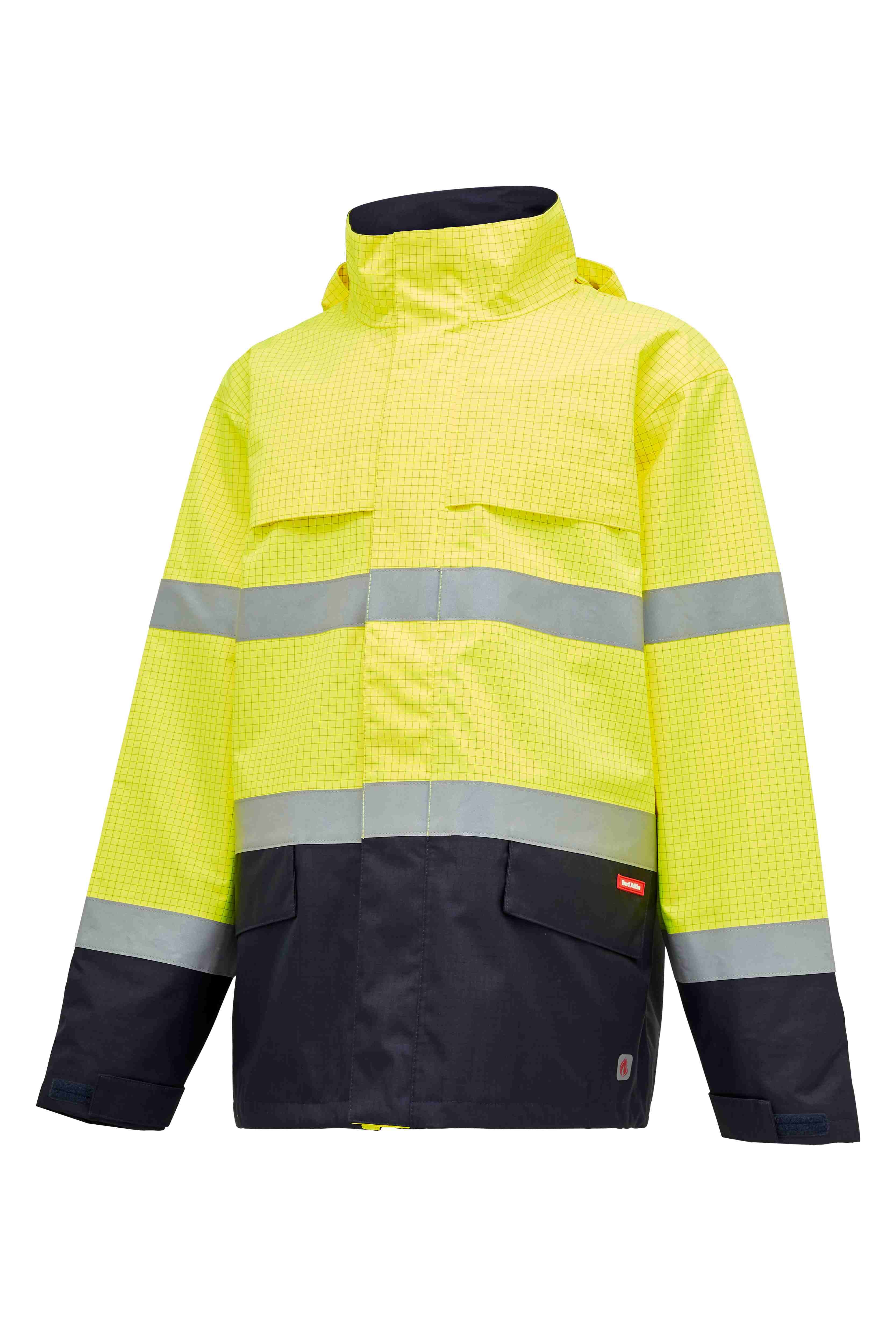 KingGee Arc Rated Atpv 34 Ppe 3 Antistatic Water Resistant Jacket (Yellow/Navy)