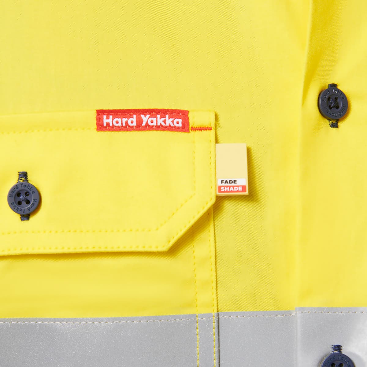 Hard Yakka Core Mens Short Sleeve Hi Vis 2 Tone Taped Vented Shirt (Yellow/Navy)_8